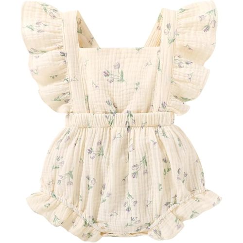 Happy Town Newborn Baby Girl Clothes Infant Summer Romper Sleeveless Floral Cute Outfits One Piece Jumpsuit Bodysuit