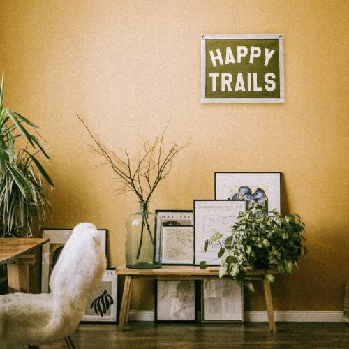 Happy Trails Felt Pennant Banner | Vintage Style Wall Decor