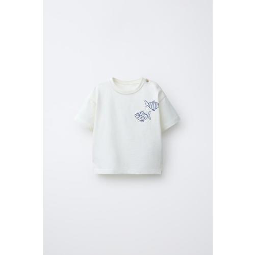 FISH PRINT T-SHIRT - White | ZARA United States
