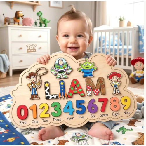 Personalized Toy Story Name Wooden Sign, Custom Disney Toy Story Name Board, Disney Nursery Wood Sign, Kids Room Sign