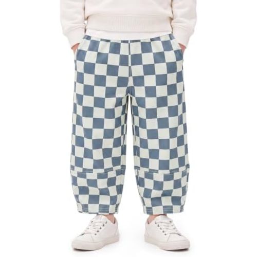 Haloumoning Toddler Baby Boy Checked Balloon Pants Elastic Waist Bottoms