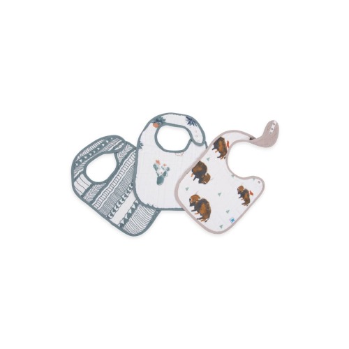 3-Pack Classic Cotton Muslin Bibs, One Size
