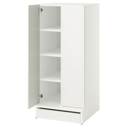 SMÅSTAD / UPPFÖRA Wardrobe - white white/with 3 shelves 23 5/8x25 5/8x53 1/2 "