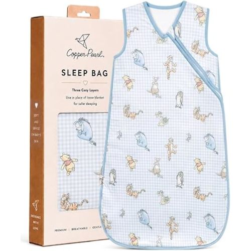 Copper Pearl Baby Sleep Sack, Winnie the Pooh & Friends - 1.0 TOG All-Season Wearable Blanket for 12-18 Months, Sleeveless Sleep Sack for Baby Boy or Girl