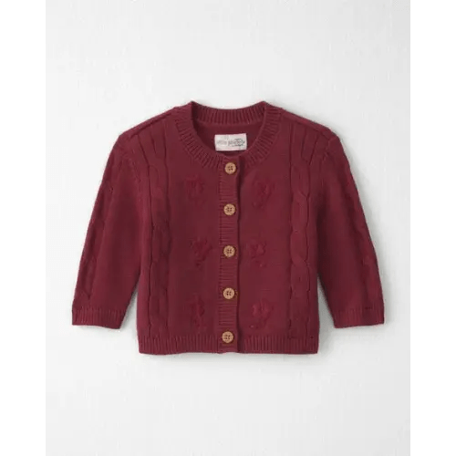 Baby Girl Organic Cotton Sweater Knit Embroidered Cardigan - Little Planet | Carter's