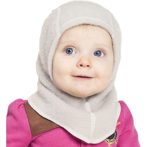 LANACare Super Soft Organic Merino Wool Baby Balaclava - 6-9 Months - Soft Sand