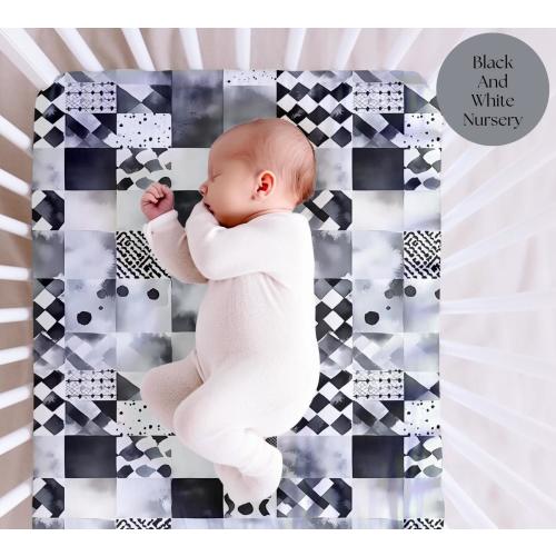 Black and White baby Crib Sheet Black and white Blanket decor Gender neutral sheet Black and white Nursery Monochrome Baby gift for Newborn