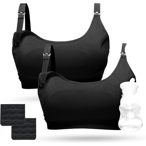 Momcozy Pumping Bra Hands Free 3 Pack Comfortable All Day Wear Pumping and Nursing Bra in One Holding Breast Pump for Spectra, Lansinoh, Medela