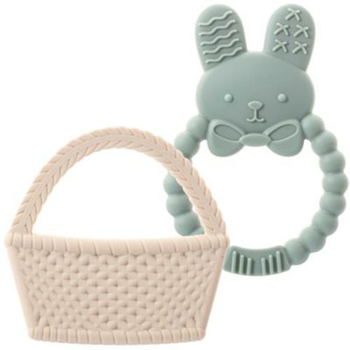 Easter Baby Teether Set Easter Bunny & Easter Basket Silicone Teethers, Cute Teething Toys Perfect Easter Gift Set for Soothing Babies Gums Boy & Girl