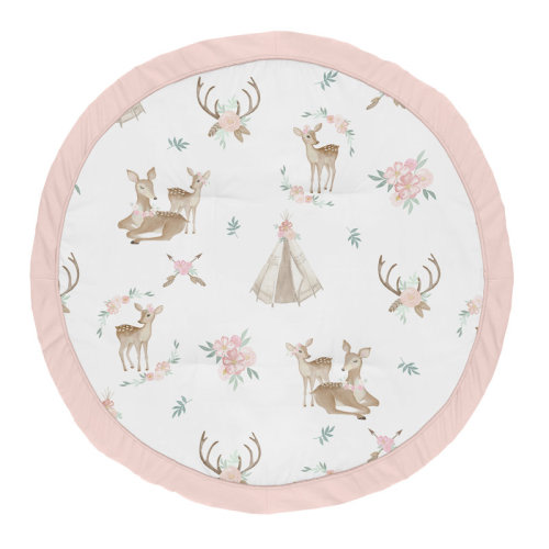 Sweet Jojo Designs Deer Floral Baby Fabric Playmat & Reviews | Wayfair