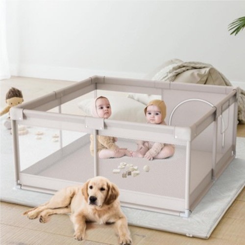 Large Baby Playpen – 47×47in Toddler Play Yard, Indoor Activity Fence for Apartments, Safe & Spacious Play Area