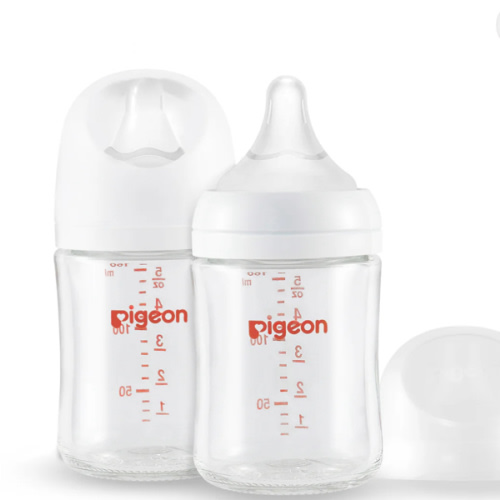 Glass Wide Neck Baby Bottle, 2 Packs, 5.4 Oz(160ml) for newborns – Pigeon