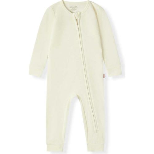 Cream Waffle Zipper Pajama