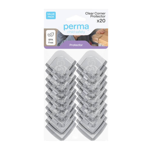 Perma Child Safety Clear Adhesive Corner Protectors - 20 Pack