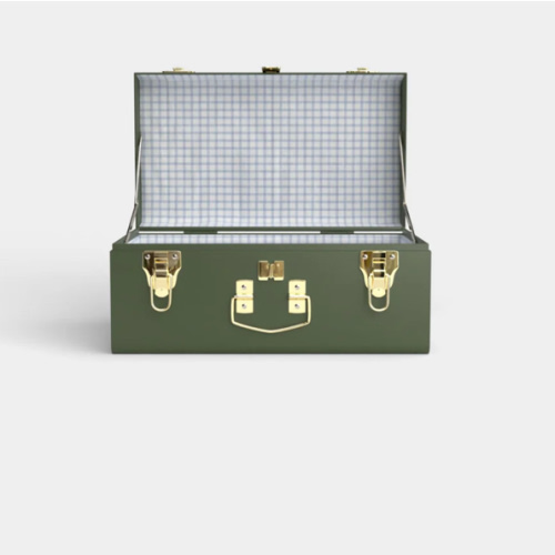 Mini Trunk - Green - Picnic in Blue / No Embroidery