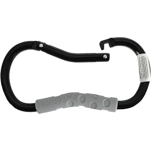 Nuby Handy Hook Stroller Organizer Set| 4 Pack | for Shopping Bags, Diaper Bags, Keys, Toys | 1 Large Carabiner Hook, 1 Small Carabiner Hook and 2 Stroller Clips