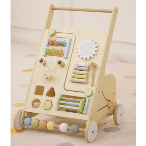 Wooden Baby Activity Walker with Sensory Play