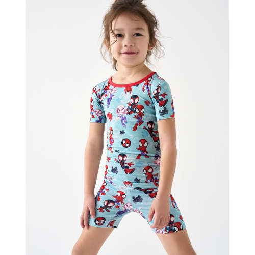 Spidey & Friends Tiny Webs Two-Piece Short Sleeve & Shorts Pajama Set | Little Sleepies