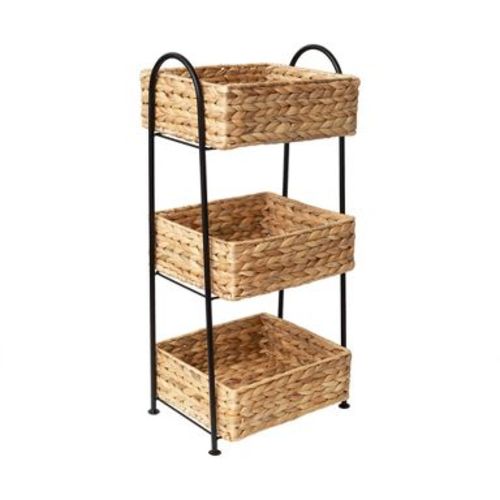 RGI Home 3-Tier Havana Weave Water Hyacinth Basket Tower