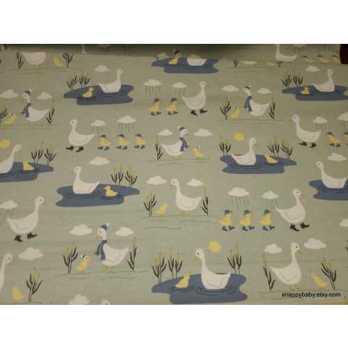Flannel Fabric - Sweet Farm Ducks Ducklings - By the yard - 100% Cotton Flannel