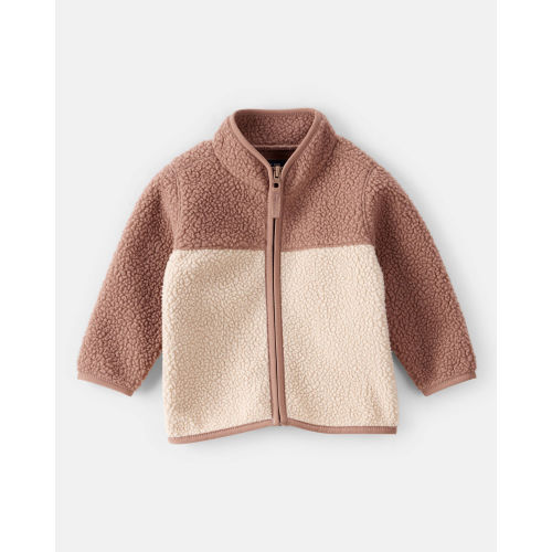 Baby Boy Color Block Microfleece Zip-Up Jacket - Tan - OshKosh | Carter's