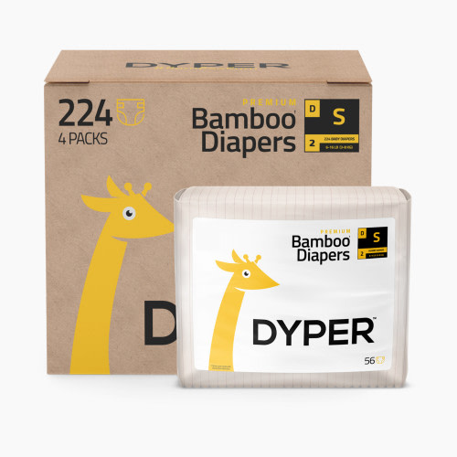 DYPER Sustainable Baby Diapers, Monthly Supply - Small, 224 Count