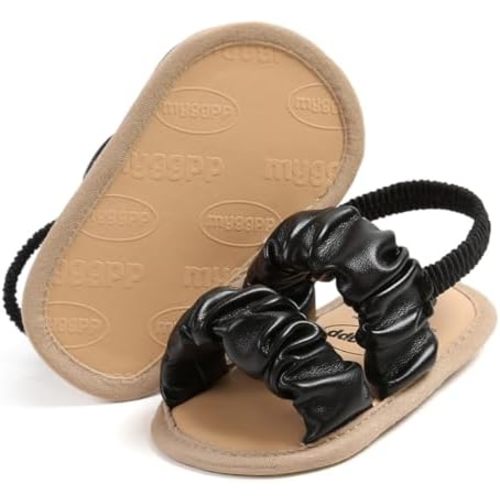 COSANKIM Infant Baby Girls Summer Sandals with Flower Soft Sole Newborn Toddler First Walker Crib Dress Shoes