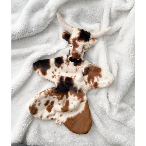 Tex the longhorn, lovie, stuffed animal, security blanket.