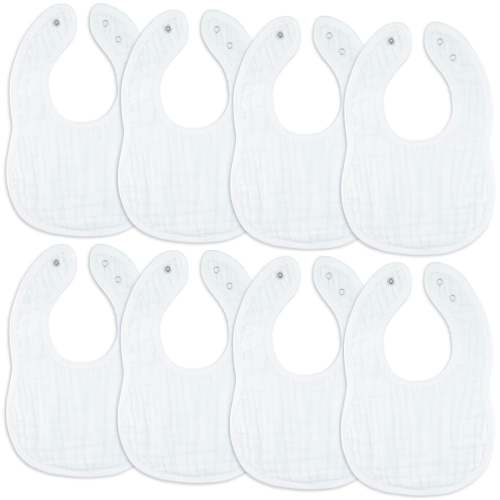 Muslin Bibs in White