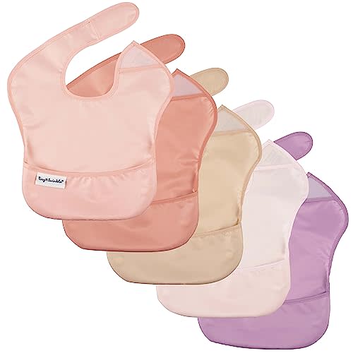 Tiny Twinkle Mess-Proof Baby Bib - Waterproof Bib for Baby Boy or Girl - PFAS, PVC, BPA, Phthalate Free - Baby Food Bibs