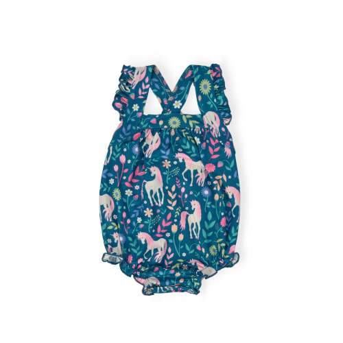 Wish Upon a Unicorn Ruffle Cross Back Romper | Mila & Rose