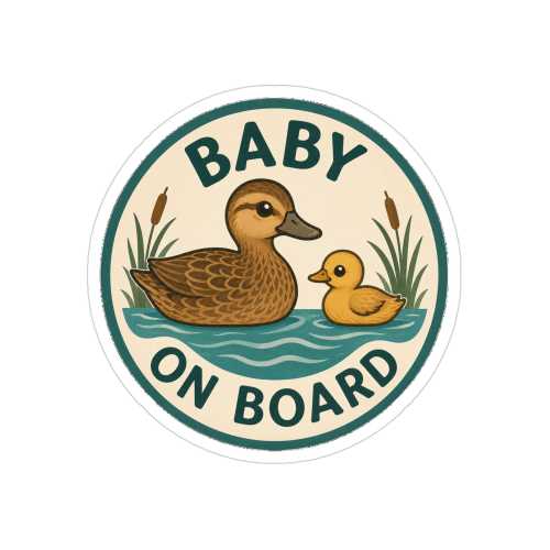 Duckling Baby On Board Sticker, Cute Duck Car Decal, Outdoor Waterproof Vinyl, New Baby Safety Sign for Cars, Trucks, Windows, Infant Alert