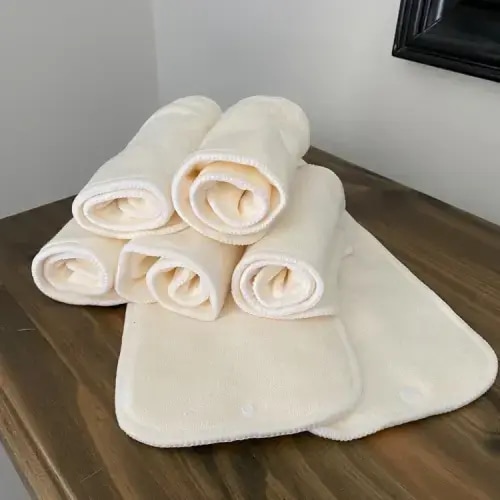 7 Pack Bamboo Reusable Diaper Inserts with Button Snaps