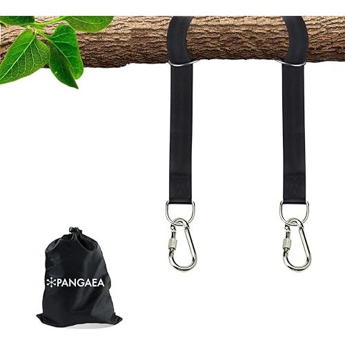 PANGAEA Tree Swing Hanging Straps Kit, 5FT/10FT/20FT/30FT, Heavy Duty Holds 2200LBS Extra Long, with Safer Lock Snap Carabiners & Carry Pouch Bag (20 FT)