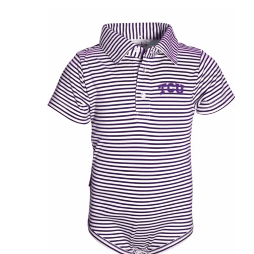 Baby Purple TCU Horned Frogs Carson Short Sleeve One Piece Polo