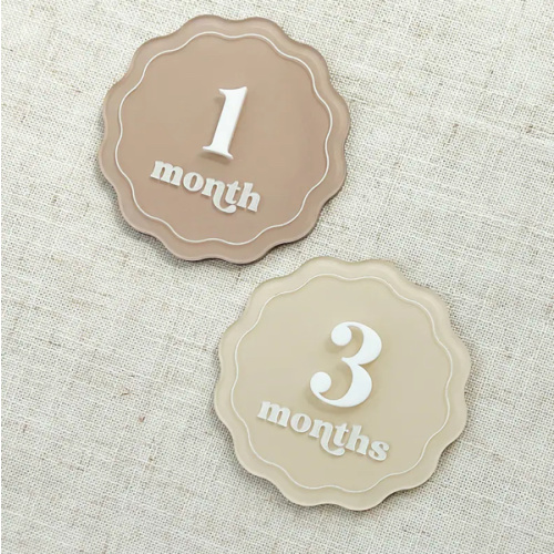 Acrylic Scallop Milestone Cards | Monthly Milestone Markers | Boho Interchangeable Milestone Card | Baby Shower Gift | Photo Prop