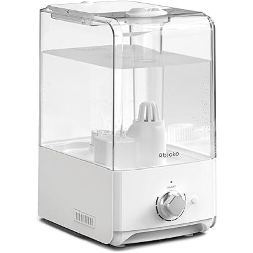 Humidifiers for Bedroom Large Room, Top Fill 6.5L Cool Mist Humidifier, 45H Runtime, 28dB Quiet Ultrasonic Air Humidifier for Home, Whole House, Baby Nursery, Night Light (White)