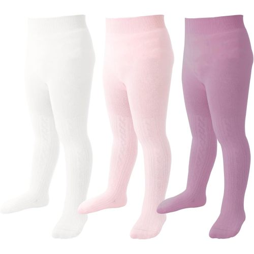 Baby Tights Toddler Girl Tights Seamless Cable Knit Leggings Soft Cotton Stockings Pantyhose 3/4/5 Pack
