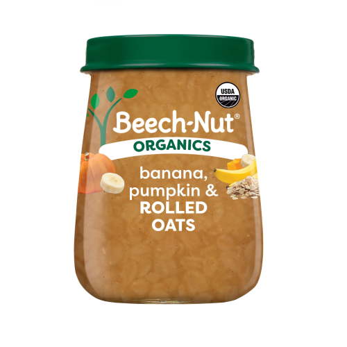 Beech-Nut Organics Stage 3 Organic Baby Food, Banana Pumpkin & Oats, 4 oz Jar