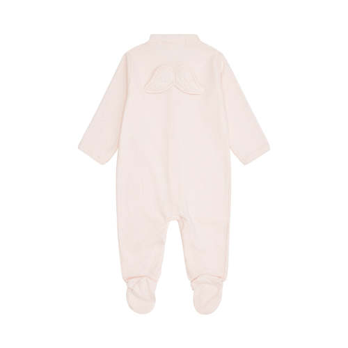 Angel Wing Pointelle Sleepsuit in Pink | Over The Moon
