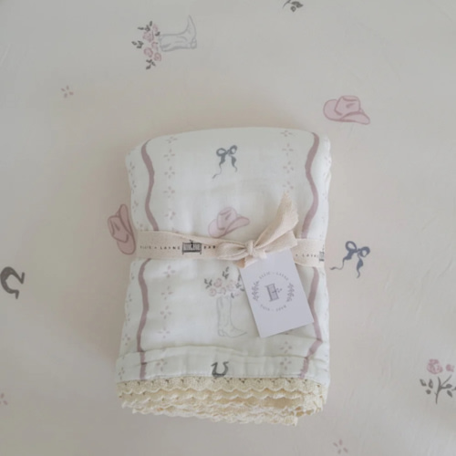 Vintage Country-Cowgirl Blanket and Crib Sheet SET
