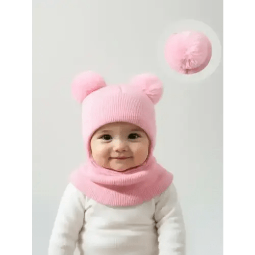 Pom Pom Knit Hat for Babies 1-3 Years Old, Warm Winter Beani - TikTok Shop