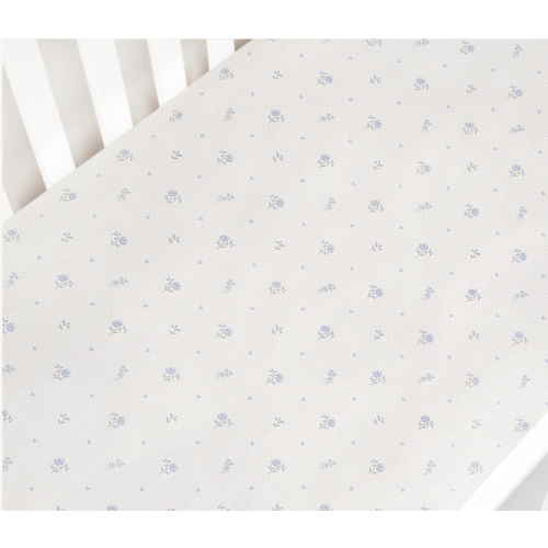Ditsy Floral Crib Sheet - Blue