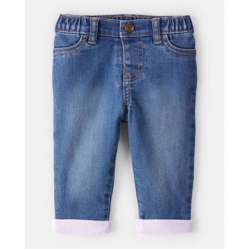 Baby Girl Medium Wash Elastic-Waist Jeans - OshKosh B'gosh | Carter's