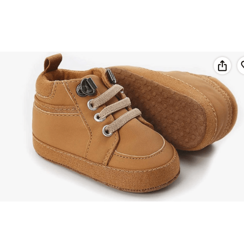 Meckior Toddler Baby Boys Girls High Tops Ankle Sneakers Soft Anti-Slip Sole PU Leather Moccasins Infant Newborn Prewalker First Walking Crib Shoes