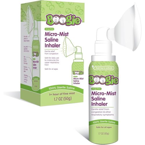 Boogie Micro-Mist Saline Inhaler, Baby Nose Congestion Relief, Nasal Spray for Kids, Pediatrician Recommended, 1.7oz Unscented - Pack of 1