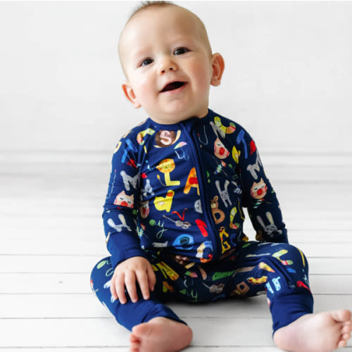 Navy Alphabet Friends Zippy - Little Sleepies