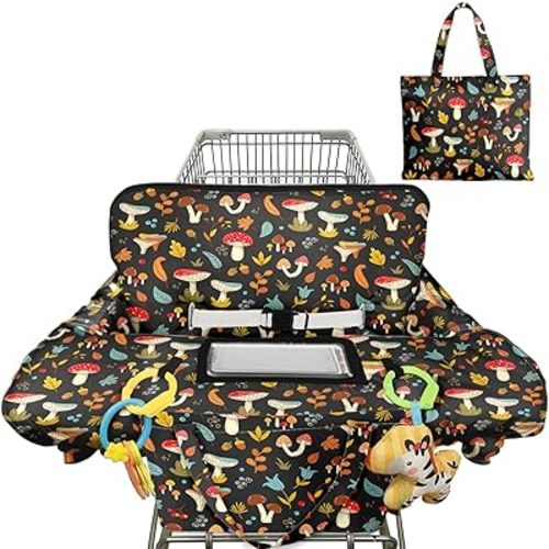 Shopping Cart Cover for Baby Girl Boy 2-in-1 High Chair Water Resistant High Chair Cover w/Phone Pouch Pocket Gender Neutral Cart Cover for Zebra Texture Babies Padded Grocery Cart Cover for Baby