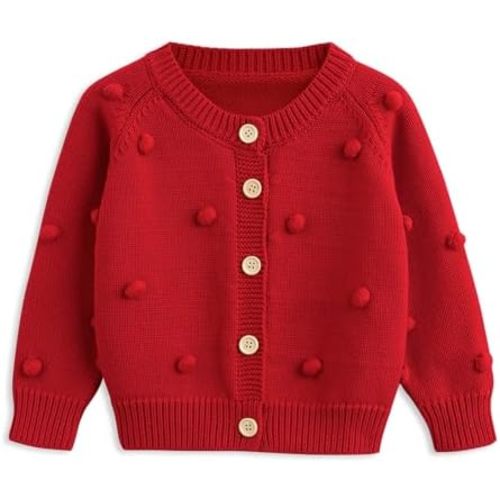 Simplee kids Baby Sweater Cardigan Jacquard Cable-Knit Spring Coat Long Sleeve Cardigan for Baby Girl