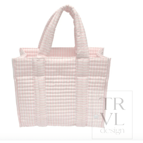 TRVL Quilted Mini Go Go Tote - Pimlico Stripe Pink